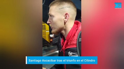 Santiago Ascacibar tras el triunfo en el Cilindro de Avellaneda