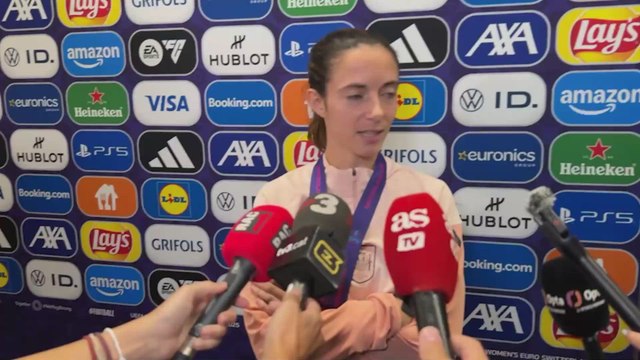 Aitana Bonmatí en zona mixta tras final de la Eurocopa