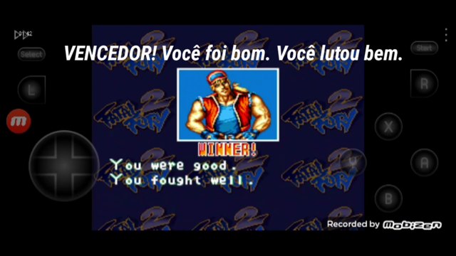 Fatal Fury 2 Terry Bogard vs Joe Higashi fala de vitória do Terry Bogard em português