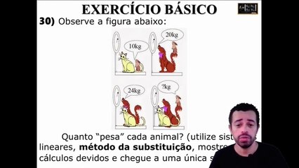 Resoluções de sistemas lineares-Método da Substituição e Problemas que envolvem S.L. (3-3)(Aula 12)