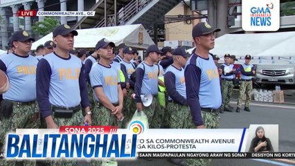 Mga pulis, nakapuwesto sa Commonwealth Avenue para sa inaasahang mga kilos-protesta | Balitanghali