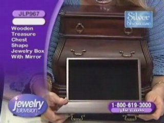 JLP967 - Wood Treasure Chest Jewelry Box