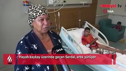 Ayağındaki kemik yanlış kaynayan Serdal artık yürüyebiliyor