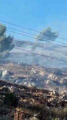 مغربی کنارے میں نابلس کے شمال میں واقع پہاڑ ایبل پر آباد کاروں نے فلسطینی اراضی کو آگ لگا دی۔