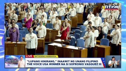 "The Voice" champion Sofronio Vasquez sings the national anthem for SONA 2025 | GMA Integrated News