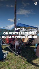 On visite les tentes du camping de Dour