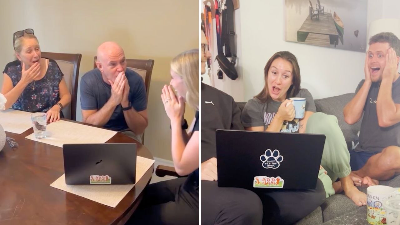 Couple Capture Family's Stunned Reactions As They Break News Of Triplets | Happily TV