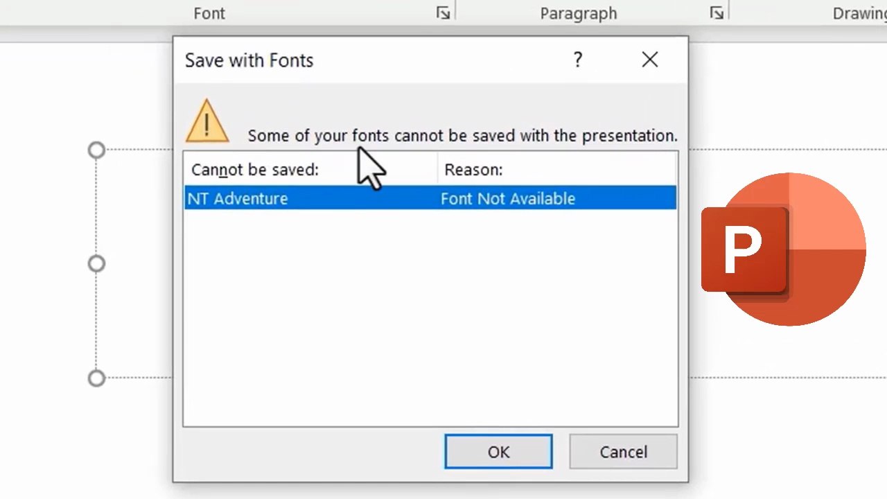How To Fix 'Some of your fonts cannot be saved with the presentation' PowerPoint Error