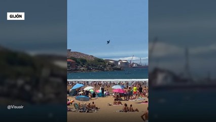 La maniobra anómala de un caza en Gijón