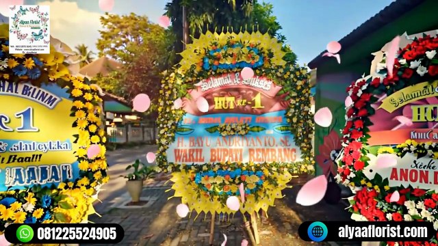Karangan bunga papan suka cita Blora desain elegan dan profesional