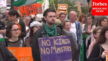 Protestors Gather In Aberdeen, Scotland, Amid President Trump's Visit To The Country