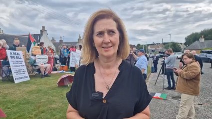 Alison Campsie in Balmedie at Anti Trump Protest