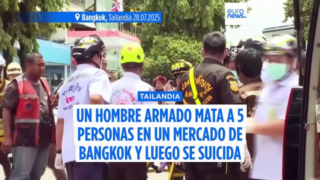 Un hombre armado mata a 5 personas en un concurrido mercado de alimentos frescos de Bangkok