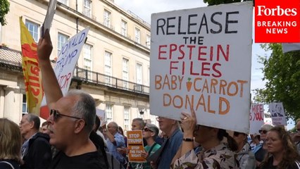Protestors Gather Outside The U.S. Consulate In Edinburgh, Scotland, In Protest Of Trump's Arrival