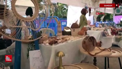 Samsun'da bambu çubuklarından ürettiği ürünler geçim kapısı oldu