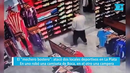 El "mechero bostero": atacó dos locales deportivos en La Plata. En uno robó una camiseta de Boca, en el otro una campera