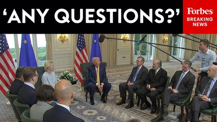 Trump Takes Questions From Reporters During Surprise Meeting With EU's President