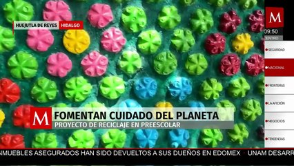 Maestras usan botellas plásticas para construir barda ecológica en preescolar de Coacuilco