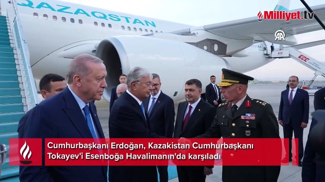 Kazakistan Cumhurbaşkanı Tokayev Ankara'da! Cumhurbaşkanı Erdoğan karşıladı