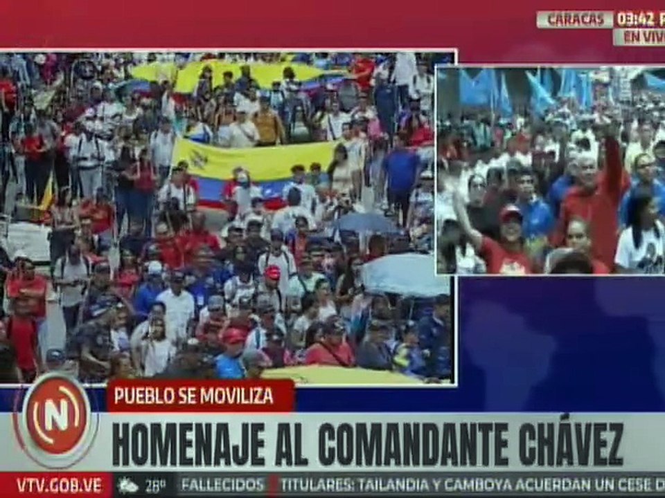 Clase obrera presente en la gran marcha en homenaje al 71º cumpleaños del Comandante Chávez