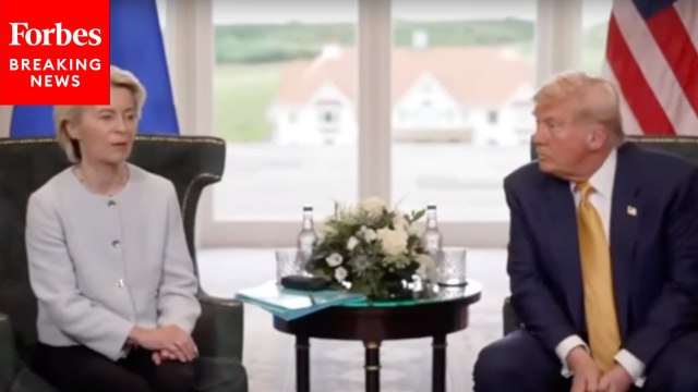 Trump Asked About His European Immigration Comment In Front Of EU President Ursula von der Leyen