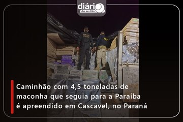 Caminhão com 4,5 toneladas de maconha que seguia para a Paraíba é apreendido em Cascavel, no Paraná