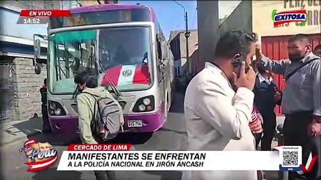 Protestas por Fiestas Patrias: Manifestantes se enfrentan a la PNP en jirón Áncash