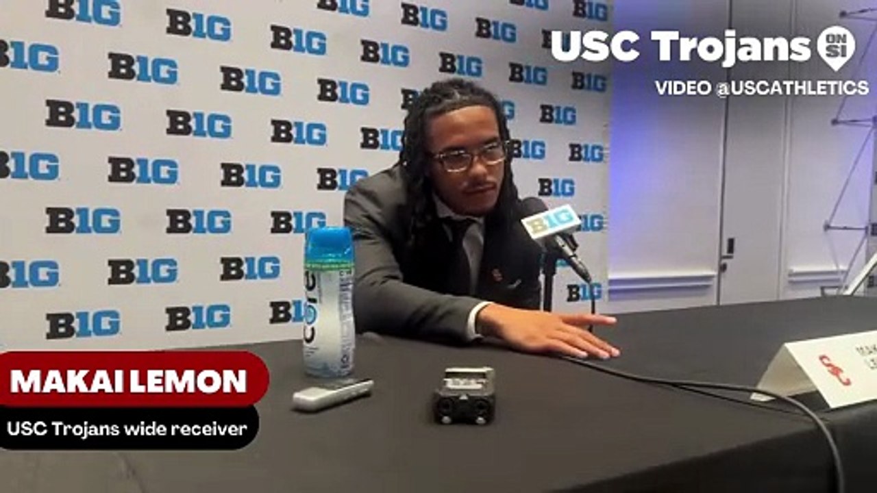 USC trojans wide receiver Makai Lemon discusses the receiver core and their talents