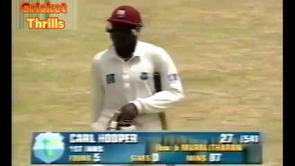 Mutthiah Muralitharan 5 for 34 vs West Indies Ist Test at St John's 1997