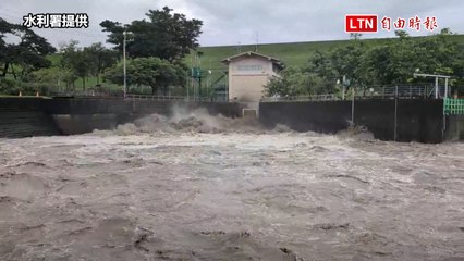 高雄阿公店水庫29日調節洩洪  永安、岡山、燕巢、彌陀4區警戒（水利署提供）