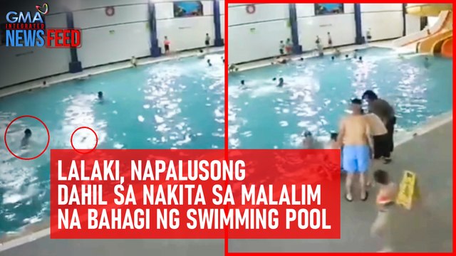 Lalaki, napalusong dahil sa nakita sa malalim na bahagi ng swimming pool | GMA Integrated Newsfeed