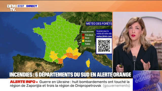 6 départements sont ce mardi matin en vigilance orange incendies