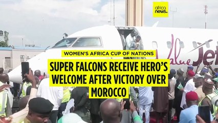 Nigeria’s women’s football team receives hero’s welcome after winning continental title