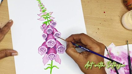 How To Paint Foxgloves In Watercolour (EASY Step by Step!) #watercolor #water colour tutorial,##foxgloves #botanicalart #watercolorfoxglove #easywatercolor #stepbysteppainting #relaxingart #flowerpainting #watercolorflorals #dailymotionart