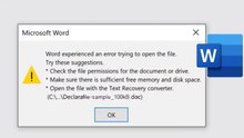 [100% Working] Fix Word Opening Error – "Experienced an Error Trying to Open the File"