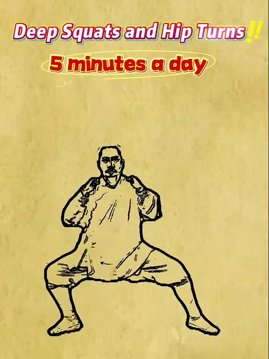 Ancient Chinese “Dragon Squat & Twist “,Fix Stiff Hips +Melt Belly Fat in 5 Minutes