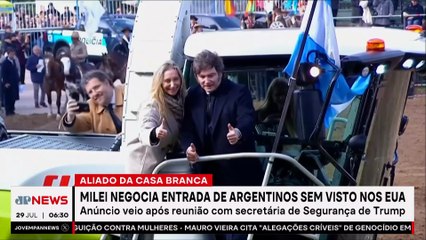 Milei negocia acordo para que argentinos entrem nos EUA sem visto