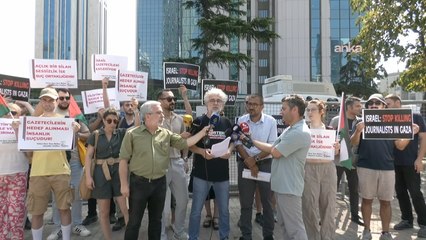 Basın meslek örgütlerinden İsrail Konsolosluğu önünde protesto