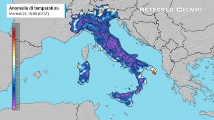 Martedì 29 luglio 2025, anomalia termica