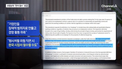 노란봉투법 제정 추진에…유럽상의 “한국 철수” 공개 경고