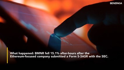 BitMine Stock Falls 15.1% After-Hours As Peter Thiel-Backed Company Files Shelf Offering, Might Consider Ethereum Purchase With Proceeds