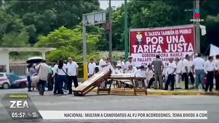 Taxistas de Veracruz protestan contra las tarifas que estableció el gobierno estatal