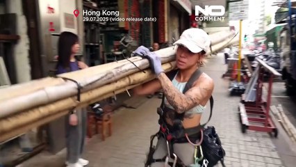 L'impalcatura tradizionale in bambù di Hong Kong verso il graduale abbandono