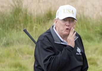 US President Donald gives thanks to the Media on his trip to Scotland