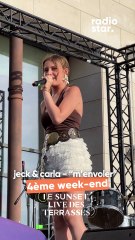 Jeck & Carla interprètent “M’envoler” sur la scène des Sunset Live des Terrasses #jeck #jeck&carla #jecketcarla #carla #sunsetlive #concert #live
