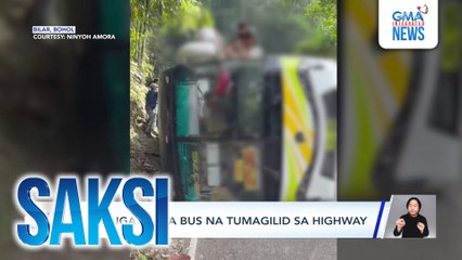 15 sugatan sa bus na tumagilid sa highway | Saksi