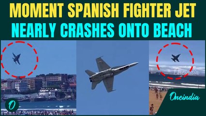 VIDEO: Spanish Fighter Jet Nearly CRASHES Into Beach Crowd | Bird Strike Almost Kills Hundreds