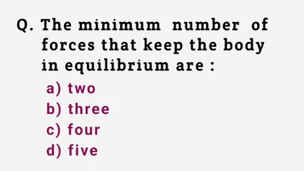 The minimum number of forces that keep the body in equilibrium are
