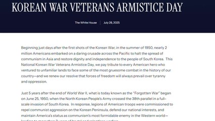 트럼프, 한국전 정전협정일 메시지 "한미동맹 철통" / YTN