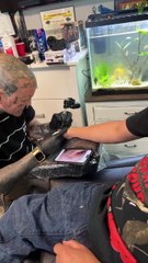 Delz getting Ozzy Osbourne Bat tattoo Live  #ozzyosbourne #tattoo #ripozzy